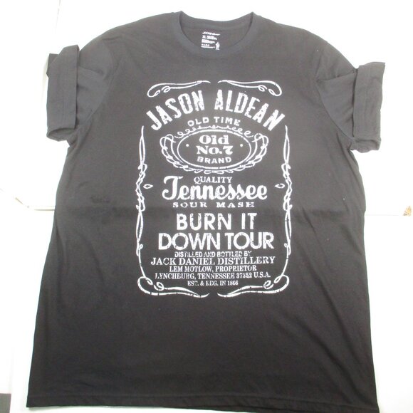 2 Jason Aldean T-shirt Burn It Down & We Were Here Concert Tour Double Sided XL - Picture 7 of 9